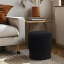 Meridian Veranda Black Boucle Fabric Ottoman/Stool IMAGE 2