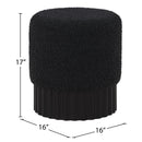  Color_Black -- Meridian Veranda Boucle Fabric Upholstered Stool IMAGE 6