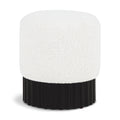  Color_Black/ Cream -- Veranda Cream Boucle Fabric Upholstered Stool IMAGE 1