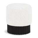  Color_Black/ Cream -- Veranda Cream Boucle Fabric Upholstered Stool IMAGE 1
