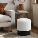  Color_Black/ Cream -- Veranda Cream Boucle Fabric Upholstered Stool IMAGE 2