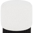  Color_Black/ Cream -- Veranda Cream Boucle Fabric Upholstered Stool IMAGE 3