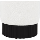  Color_Black/ Cream -- Veranda Cream Boucle Fabric Upholstered Stool IMAGE 4