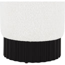 Meridian Veranda Cream Boucle Fabric Ottoman/Stool IMAGE 4