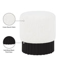 Meridian Veranda Cream Boucle Fabric Ottoman/Stool IMAGE 5