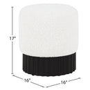  Color_Black/ Cream -- Veranda Cream Boucle Fabric Upholstered Stool IMAGE 6