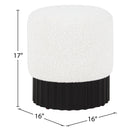 Meridian Veranda Cream Boucle Fabric Ottoman/Stool IMAGE 6