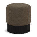 Meridian Veranda Olive Boucle Fabric Ottoman/Stool IMAGE 1