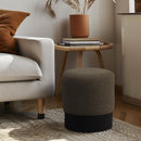 Meridian Veranda Olive Boucle Fabric Ottoman/Stool IMAGE 2
