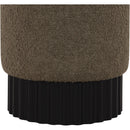  Color_Black/ Green -- Veranda Olive Boucle Fabric Upholstered Stool IMAGE 3