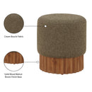 Meridian Veranda Olive Boucle Fabric Ottoman/Stool IMAGE 5