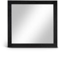  Meridian Fairfax Black Solid Wood And Oak Veneer Frame Mirror IMAGE 1