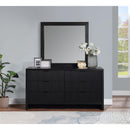  Meridian Fairfax Black Solid Wood And Oak Veneer Frame Mirror IMAGE 2