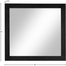  Meridian Fairfax Black Solid Wood And Oak Veneer Frame Mirror IMAGE 5