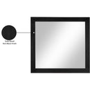  Meridian Fairfax Black Solid Wood And Oak Veneer Frame Mirror IMAGE 6