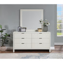  Meridian Fairfax Cream Solid Wood And Oak Veneer Frame Mirror IMAGE 2