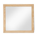  Meridian Fairfax Natural Solid Wood And Oak Veneer Frame Mirror IMAGE 1