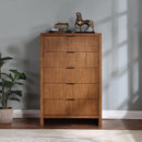  Color_Walnut -- Fairfax Walnut Solid Wood And Oak Veneer Chest IMAGE 2