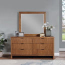  Meridian Fairfax Walnut Solid Wood And Oak Veneer Frame Mirror IMAGE 2