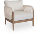  Meridian Maui Cream Water Resistant Fabric Upholstered Outdoor Patio Chair IMAGE 1