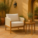 Meridian Maui Cream Water Resistant Fabric Outdoor Patio Chair IMAGE 2