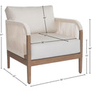  Meridian Maui Cream Water Resistant Fabric Upholstered Outdoor Patio Chair IMAGE 7