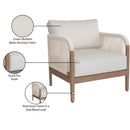  Meridian Maui Cream Water Resistant Fabric Upholstered Outdoor Patio Chair IMAGE 8