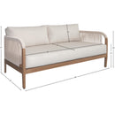 Meridian Maui 68" Cream Water Resistant Fabric Upholstered Outdoor Patio Loveseat IMAGE 7