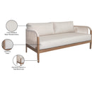  Meridian Maui 68" Cream Water Resistant Fabric Upholstered Outdoor Patio Loveseat IMAGE 8