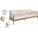  Meridian Maui 88" Cream Water Resistant Fabric Upholstered Outdoor Patio Sofa IMAGE 8