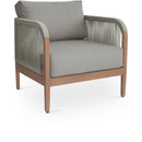  Meridian Maui Grey Water Resistant Fabric Upholstered Outdoor Patio Chair IMAGE 1