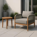  Meridian Maui Grey Water Resistant Fabric Upholstered Outdoor Patio Chair IMAGE 2