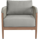  Meridian Maui Grey Water Resistant Fabric Upholstered Outdoor Patio Chair IMAGE 3