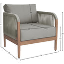  Meridian Maui Grey Water Resistant Fabric Upholstered Outdoor Patio Chair IMAGE 7