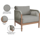  Meridian Maui Grey Water Resistant Fabric Upholstered Outdoor Patio Chair IMAGE 8