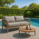  Meridian Maui 68" Grey Water Resistant Fabric Upholstered Outdoor Patio Loveseat IMAGE 2