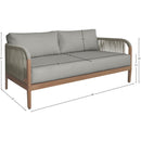  Meridian Maui 68" Grey Water Resistant Fabric Upholstered Outdoor Patio Loveseat IMAGE 7