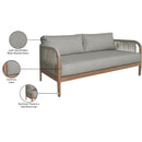  Meridian Maui 68" Grey Water Resistant Fabric Upholstered Outdoor Patio Loveseat IMAGE 8