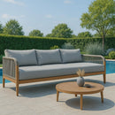  Meridian Maui 88" Grey Water Resistant Fabric Upholstered Outdoor Patio Sofa IMAGE 2