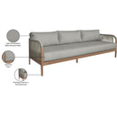  Meridian Maui 88" Grey Water Resistant Fabric Upholstered Outdoor Patio Sofa IMAGE 8