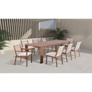  Meridian Maui Cream Water Resistant Fabric Upholstered Outdoor Patio Dining Arm Chair IMAGE 11