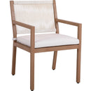  Meridian Maui Cream Water Resistant Fabric Upholstered Outdoor Patio Dining Arm Chair IMAGE 1