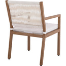  Meridian Maui Cream Water Resistant Fabric Upholstered Outdoor Patio Dining Arm Chair IMAGE 5