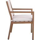  Meridian Maui Cream Water Resistant Fabric Upholstered Outdoor Patio Dining Arm Chair IMAGE 6