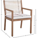  Meridian Maui Cream Water Resistant Fabric Upholstered Outdoor Patio Dining Arm Chair IMAGE 9