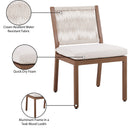  Meridian Maui Cream Water Resistant Fabric Upholstered Outdoor Patio Dining Side Chair IMAGE 10