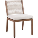 Meridian Maui Cream Water Resistant Fabric Upholstered Outdoor Patio Dining Side Chair IMAGE 1