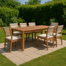  Meridian Maui Cream Water Resistant Fabric Upholstered Outdoor Patio Dining Side Chair IMAGE 2