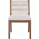  Meridian Maui Cream Water Resistant Fabric Upholstered Outdoor Patio Dining Side Chair IMAGE 4