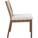  Meridian Maui Cream Water Resistant Fabric Upholstered Outdoor Patio Dining Side Chair IMAGE 6